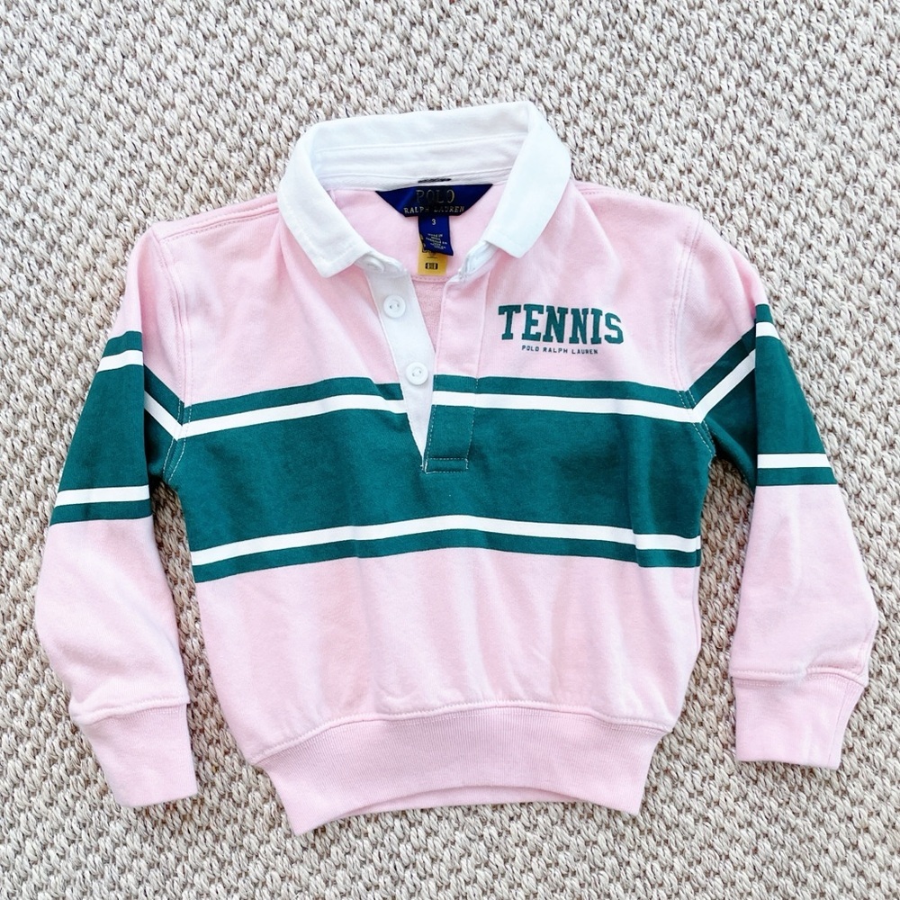 Polo by Ralph Lauren Kids Pink and Green Striped Polo 3